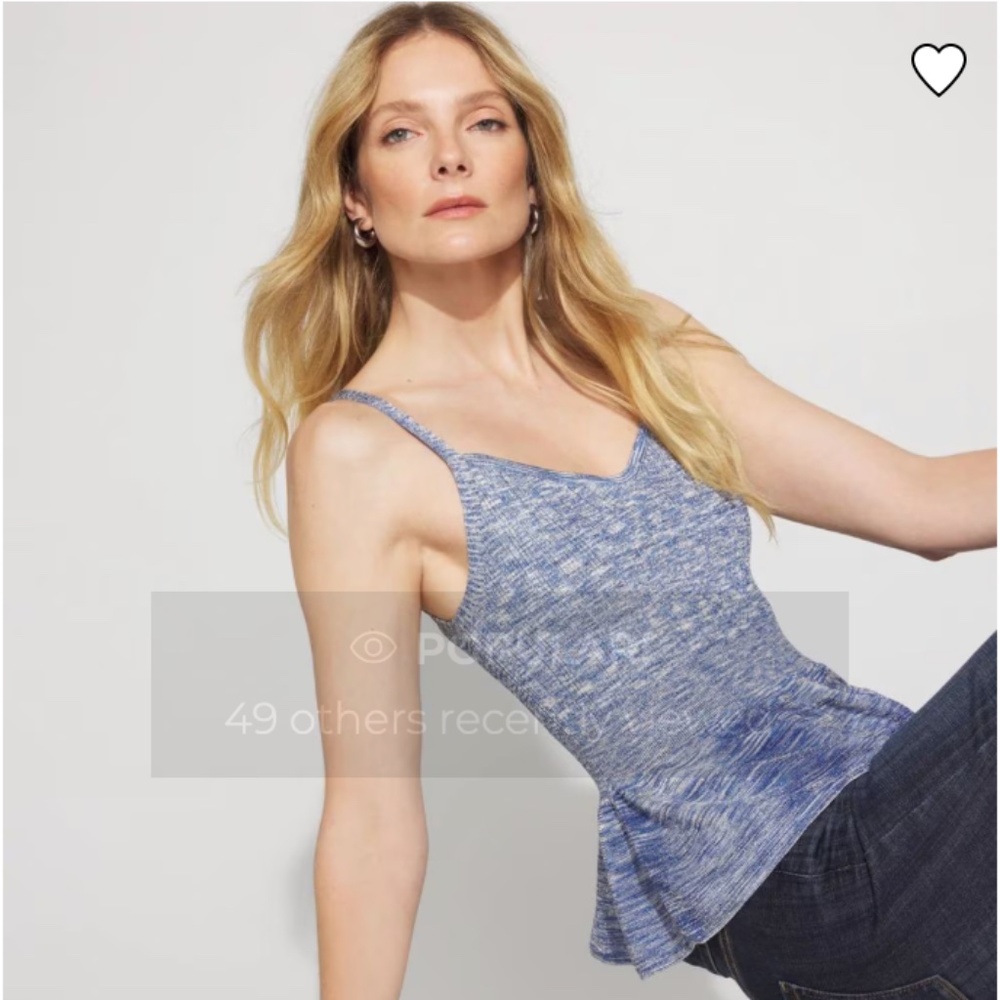 WHBM Metallic Peplum Sweater Tank Top